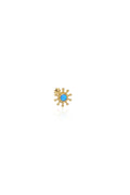 Yuvarlak Mavi Opal Altın Piercing - O'an Jewelry