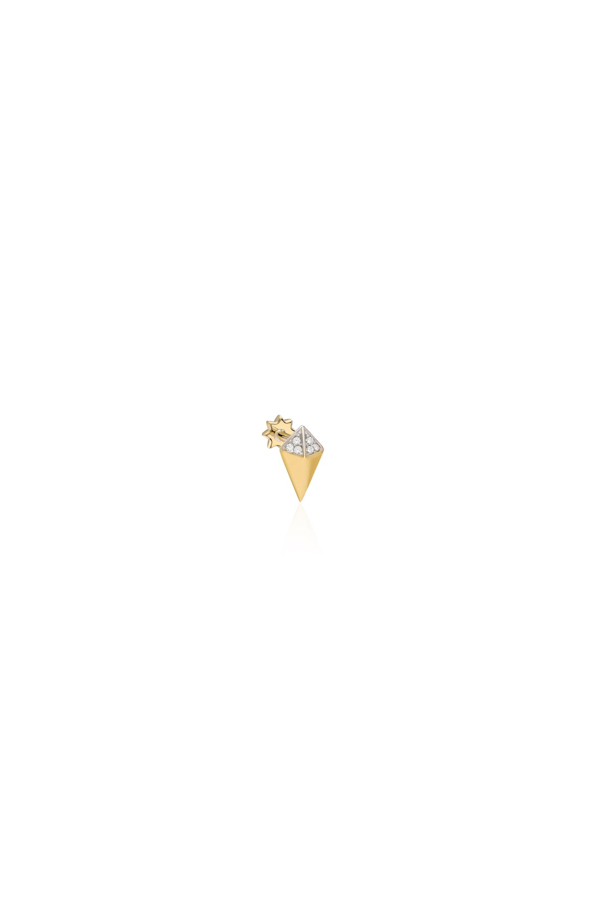 Taşlı Dörtgen Tragus Altın Piercing - O'an Jewelry
