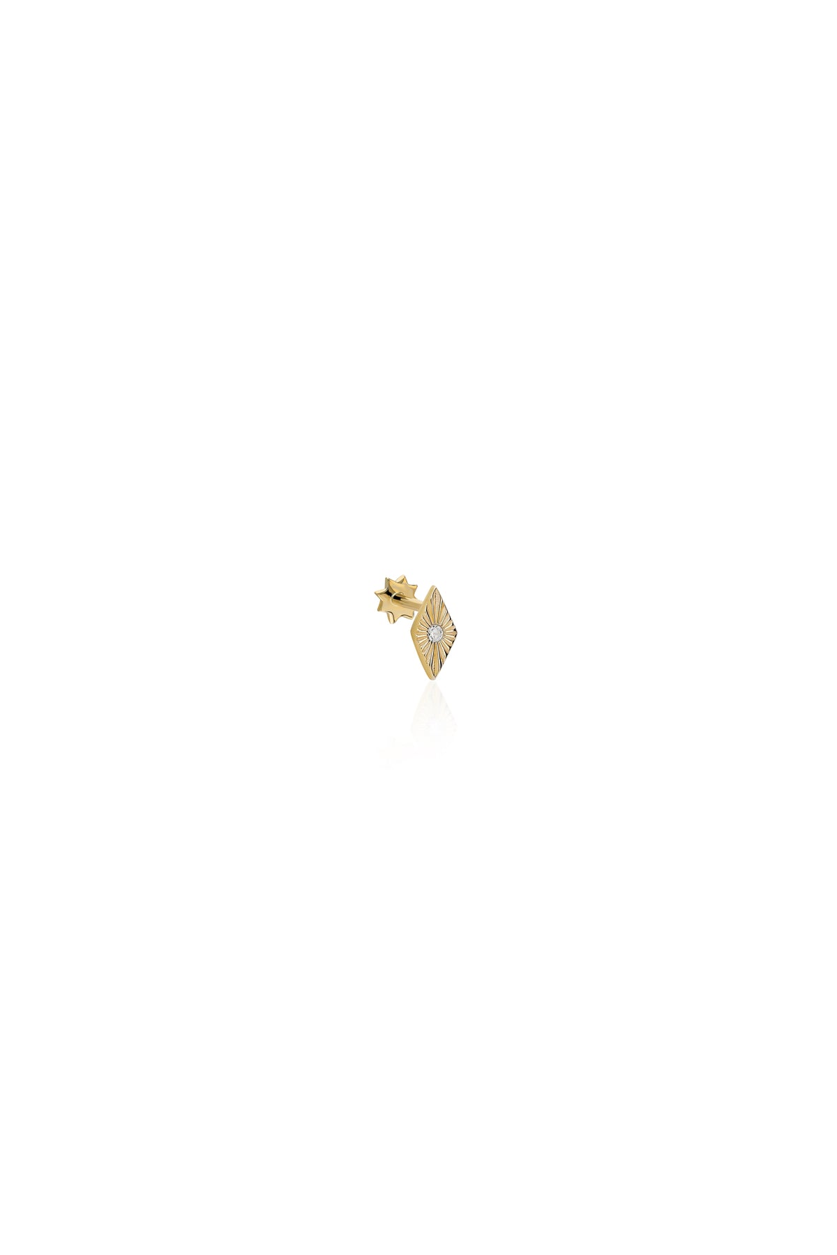 Kalemli Dörtgen Altın Piercing - O'an Jewelry