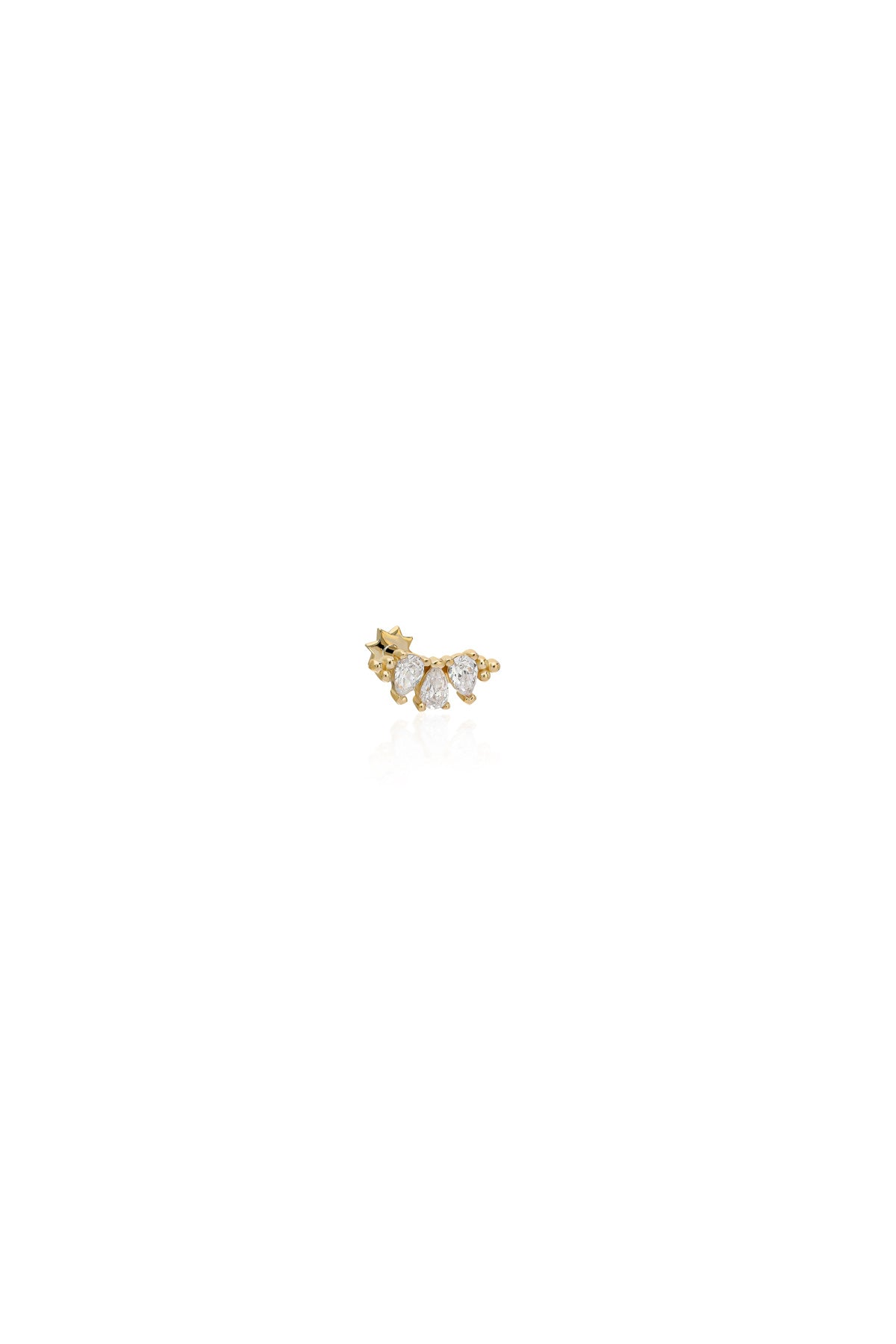 Badem Taşlı Tragus Altın Piercing - O'an Jewelry