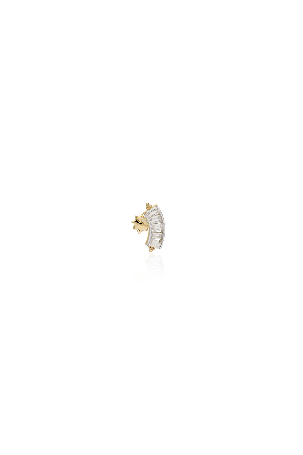 Baget Taşlı Altın Piercing - O'an Jewelry