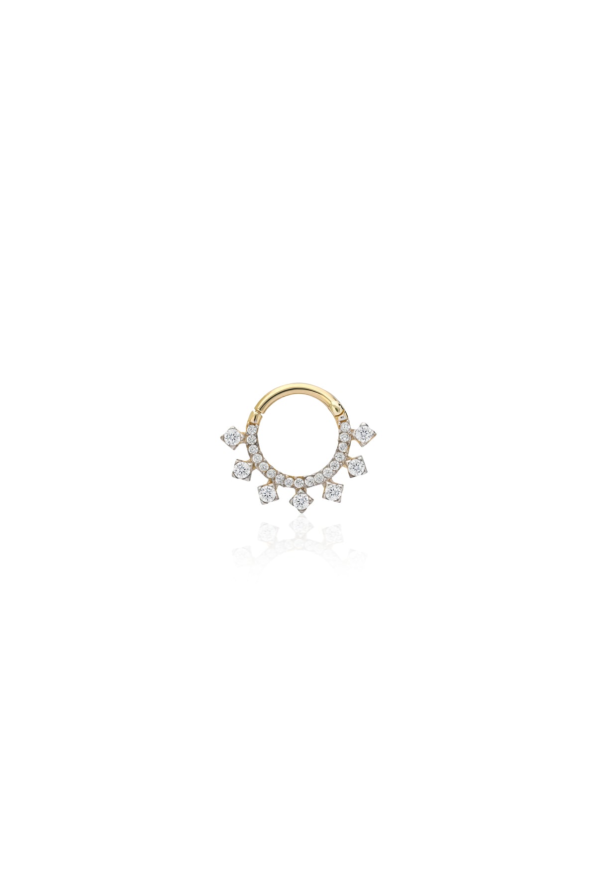 Taşlı Halka Helix Altın Piercing - O'an Jewelry