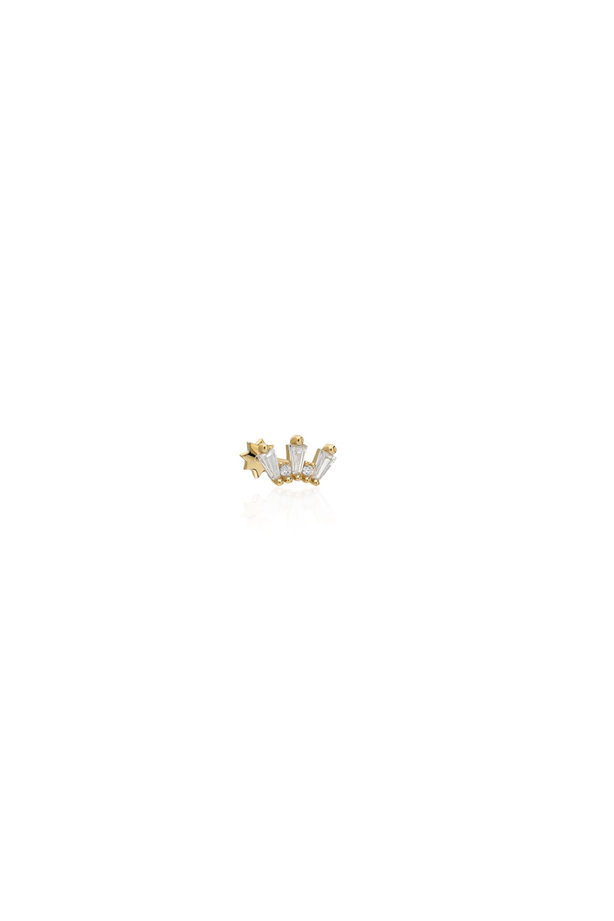 Trapez Taşlı Tragus Altın Piercing - O'an Jewelry