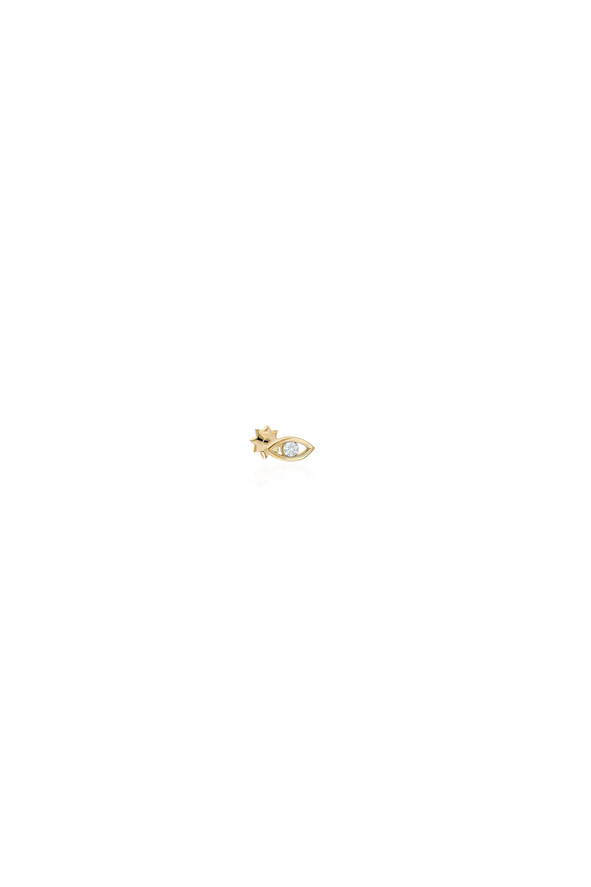 Taşlı Göz Tragus Altın Piercing - O'an Jewelry