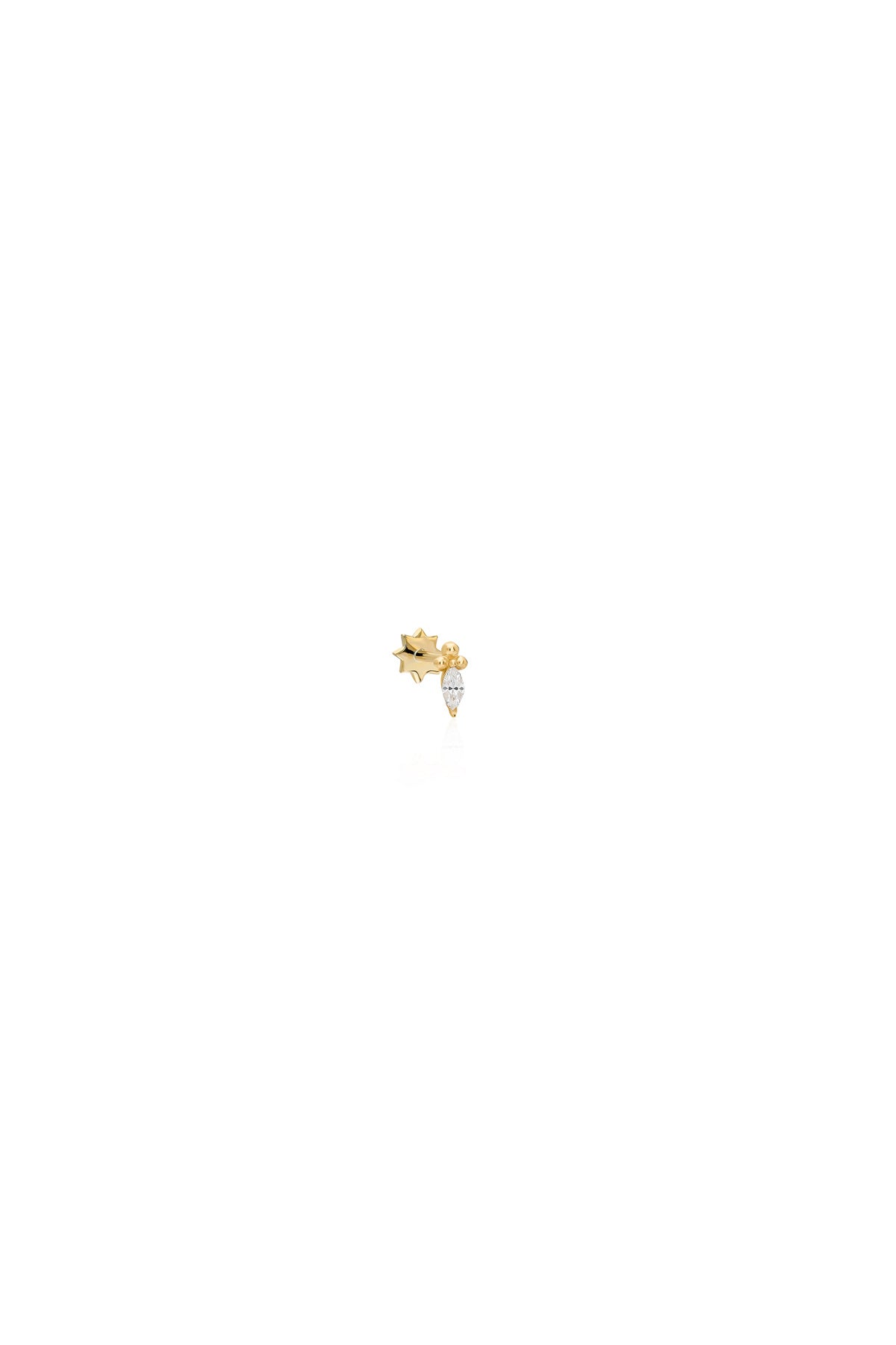 Taşlı Işıltı Tragus Altın Piercing - O'an Jewelry