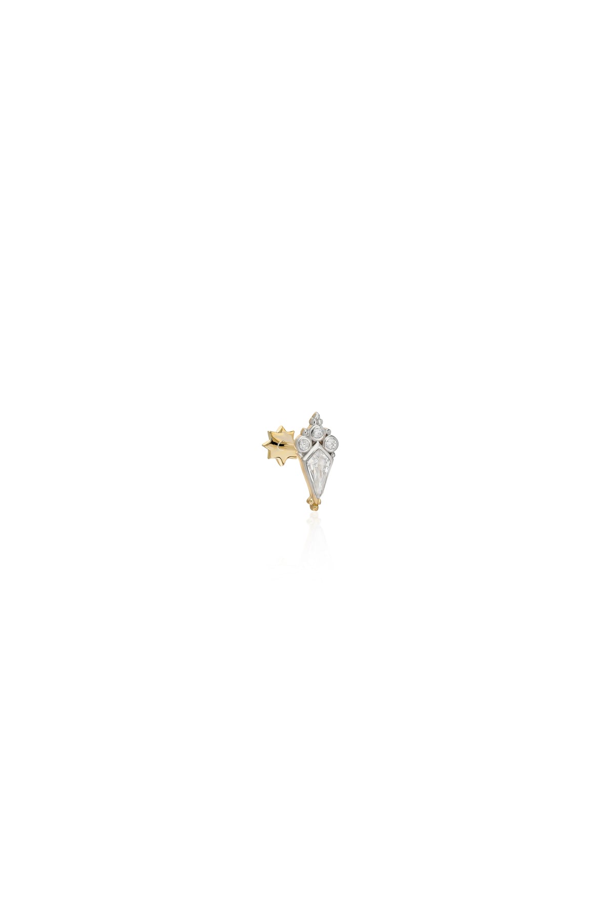 Taşlı Tragus Altın Piercing - O'an Jewelry