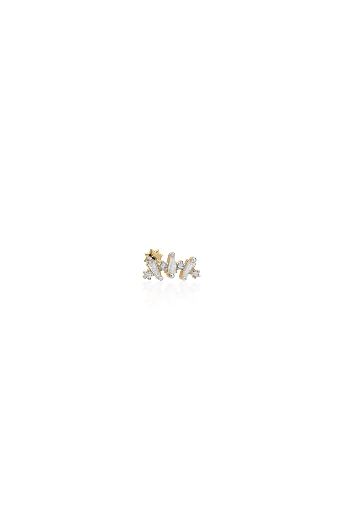 Trapez Taşlı Tragus Altın Piercing - O'an Jewelry