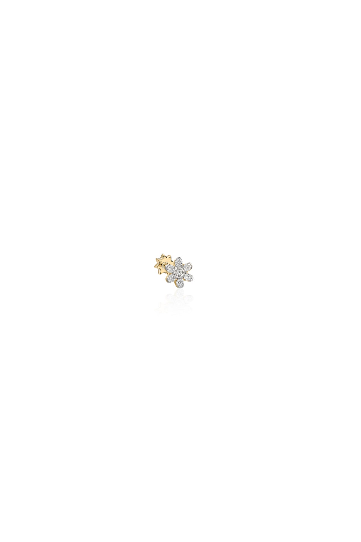 Çiçek Figür Tragus Altın Piercing - O'an Jewelry