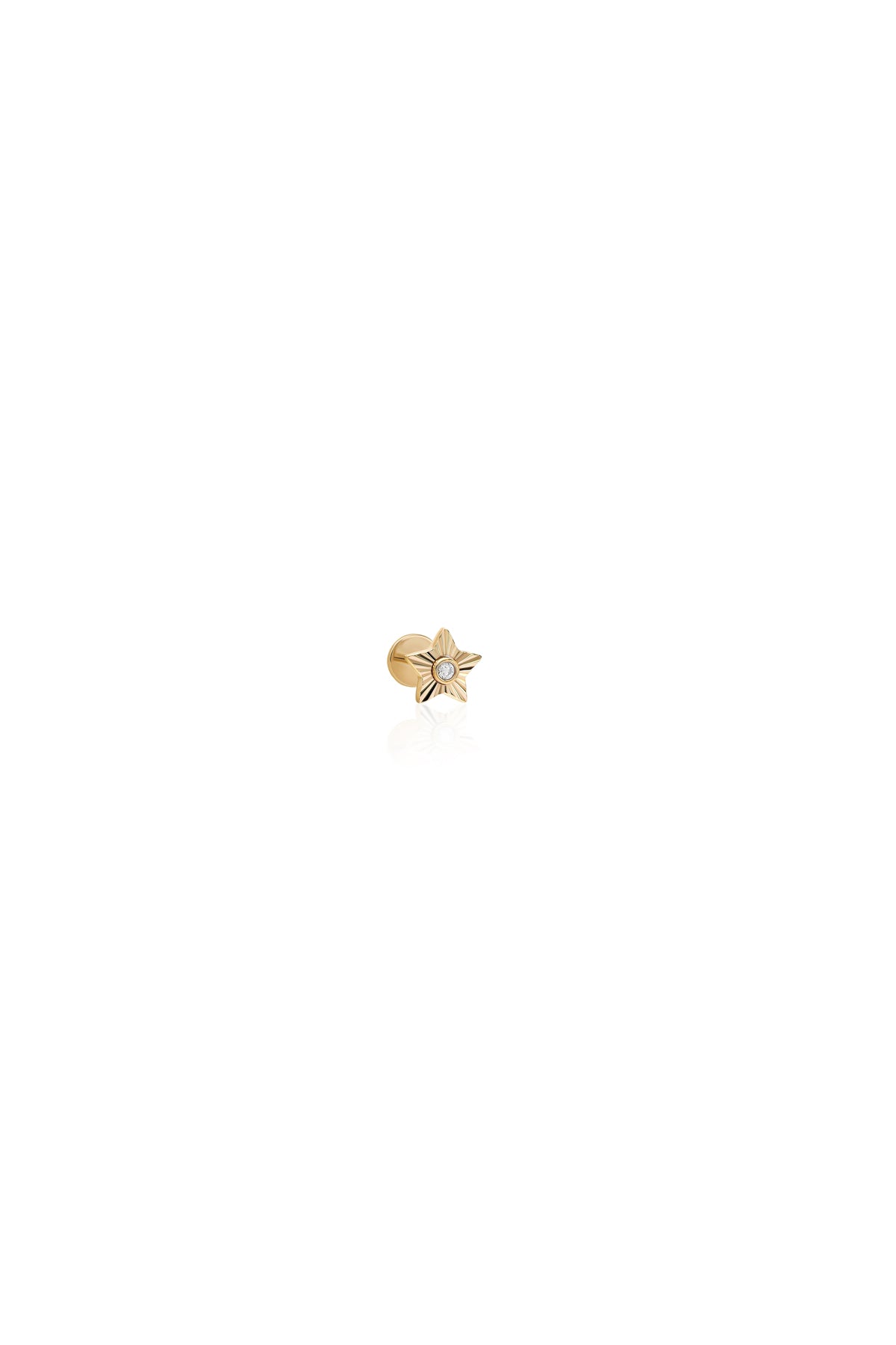 Kalemli Yıldız Tragus Altın Piercing - O'an Jewelry