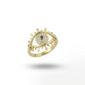 Mavi Taşlı Göz Yüzük - O'an Jewelry