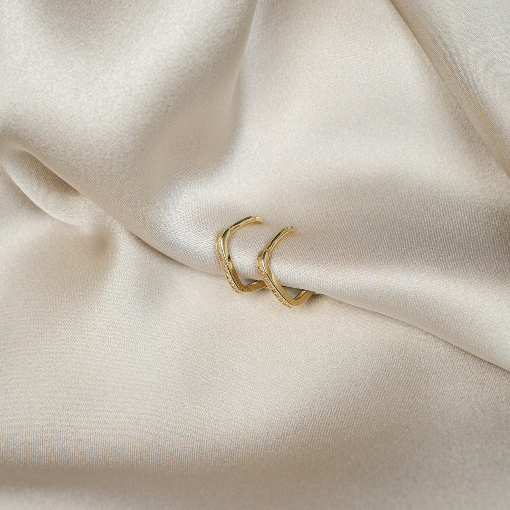 Taşlı Kare Küpe - O'an Jewelry