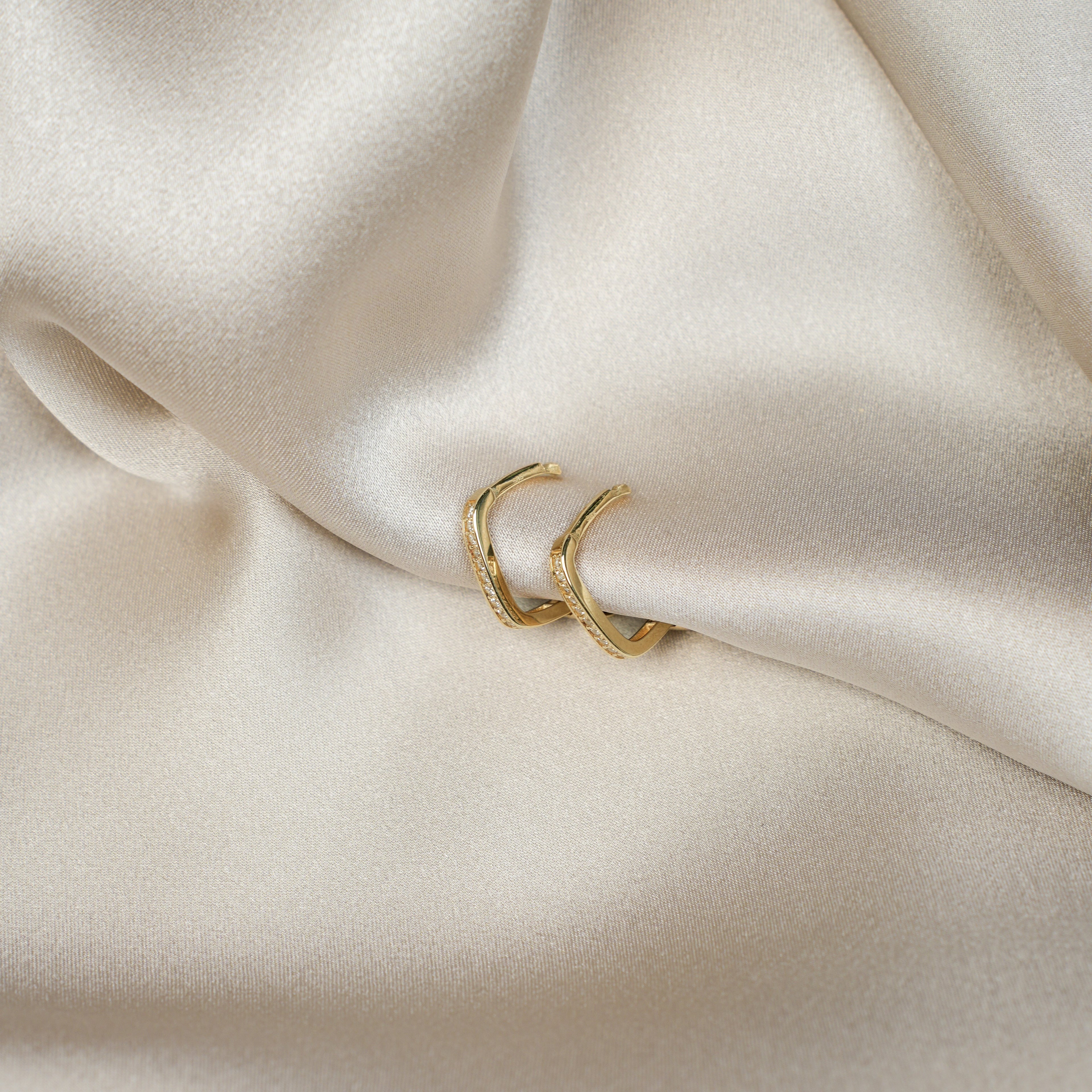 Taşlı Kare Küpe - O'an Jewelry