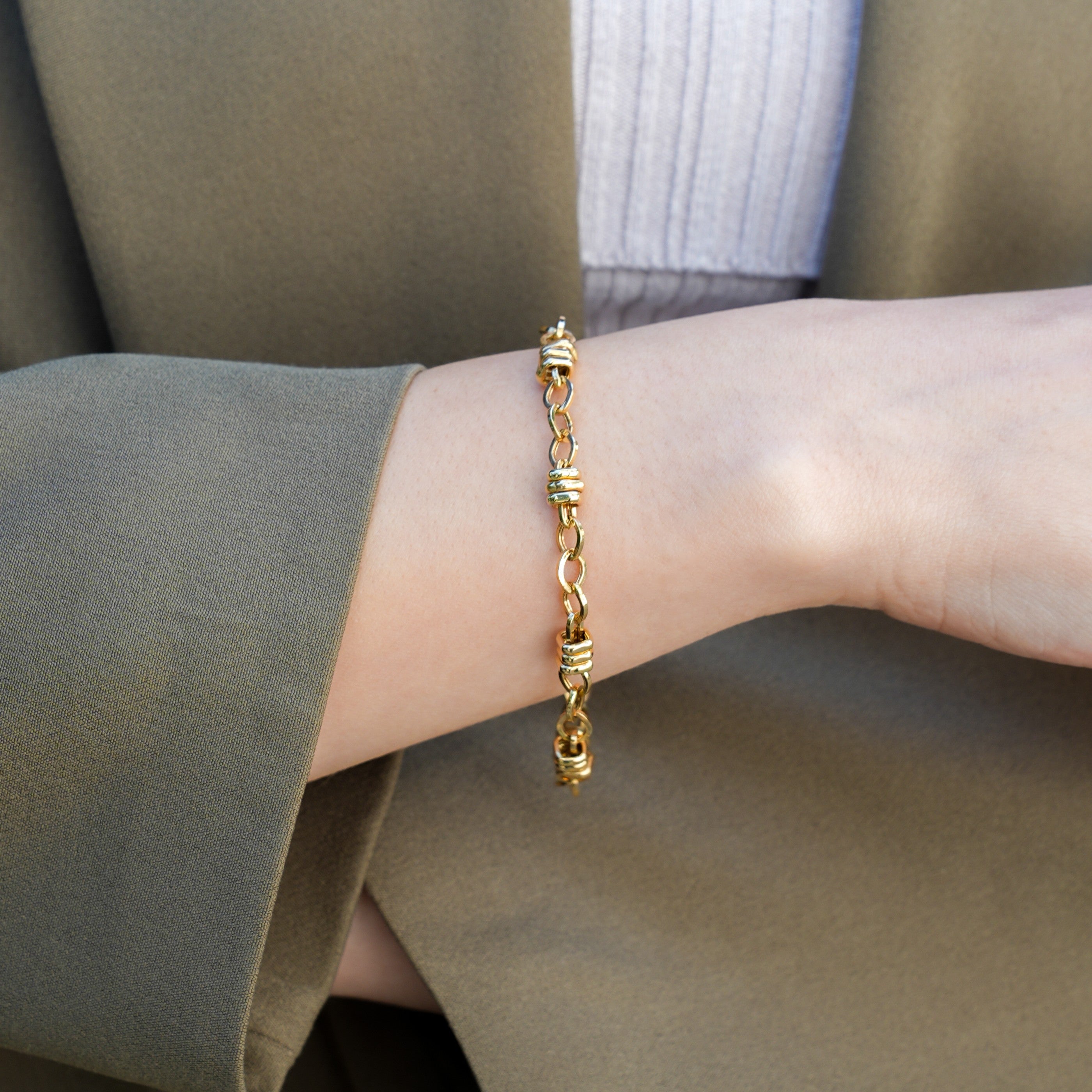 Halka Detaylı Zincir Altın Bileklik - O'an Jewelry