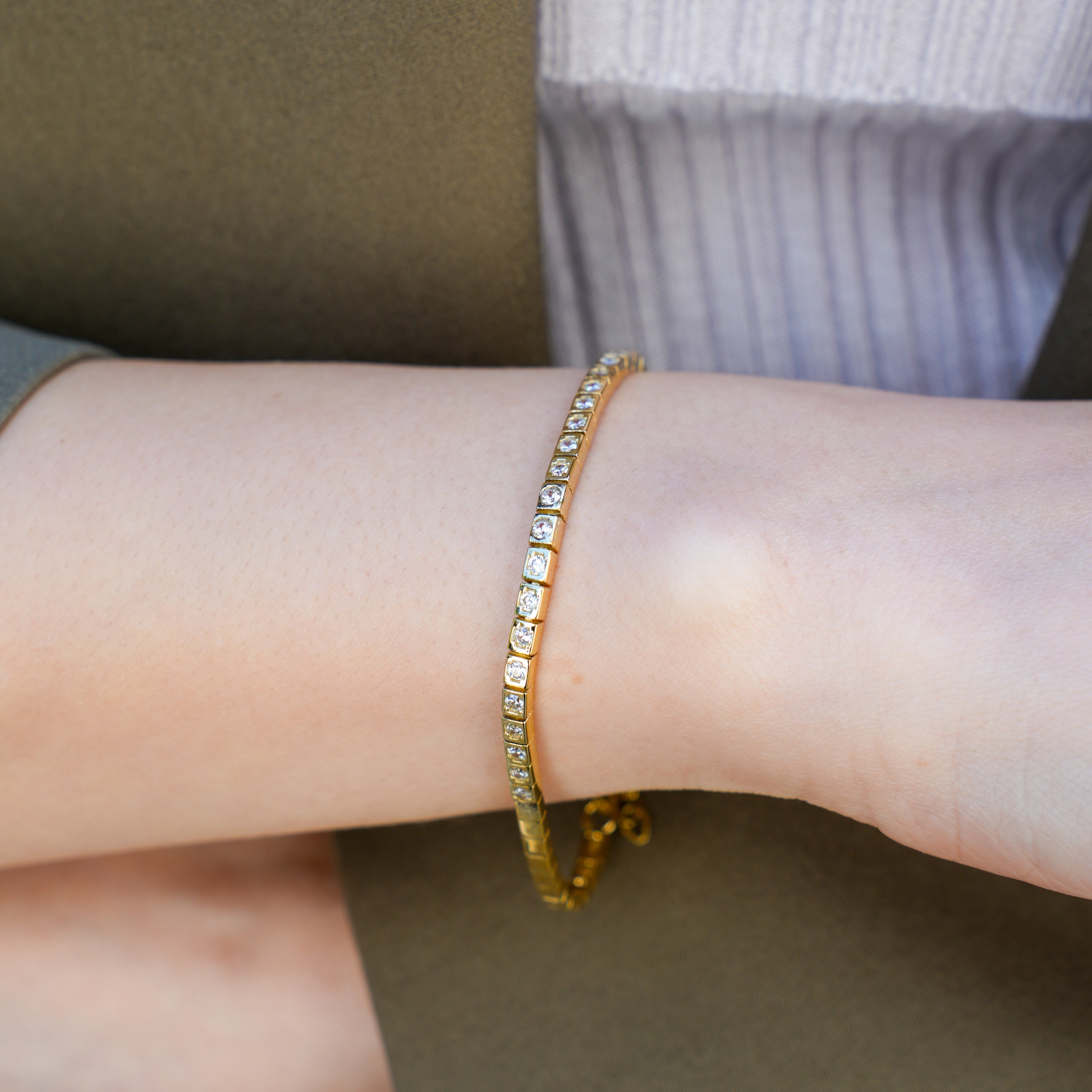 Yarım Taşlı Tennis Bileklik - O'an Jewelry
