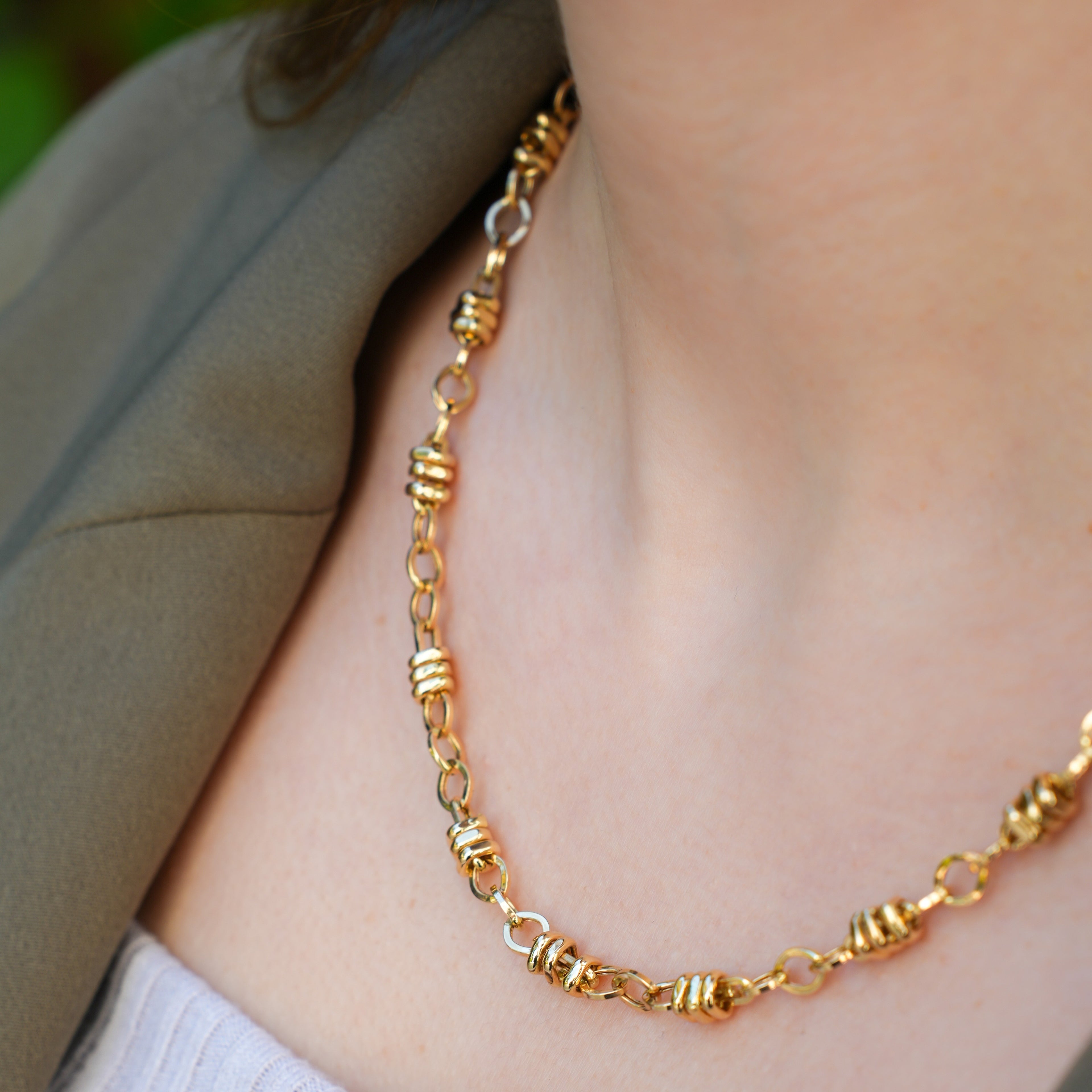 Halka Detaylı Zincir Altın Kolye - O'an Jewelry