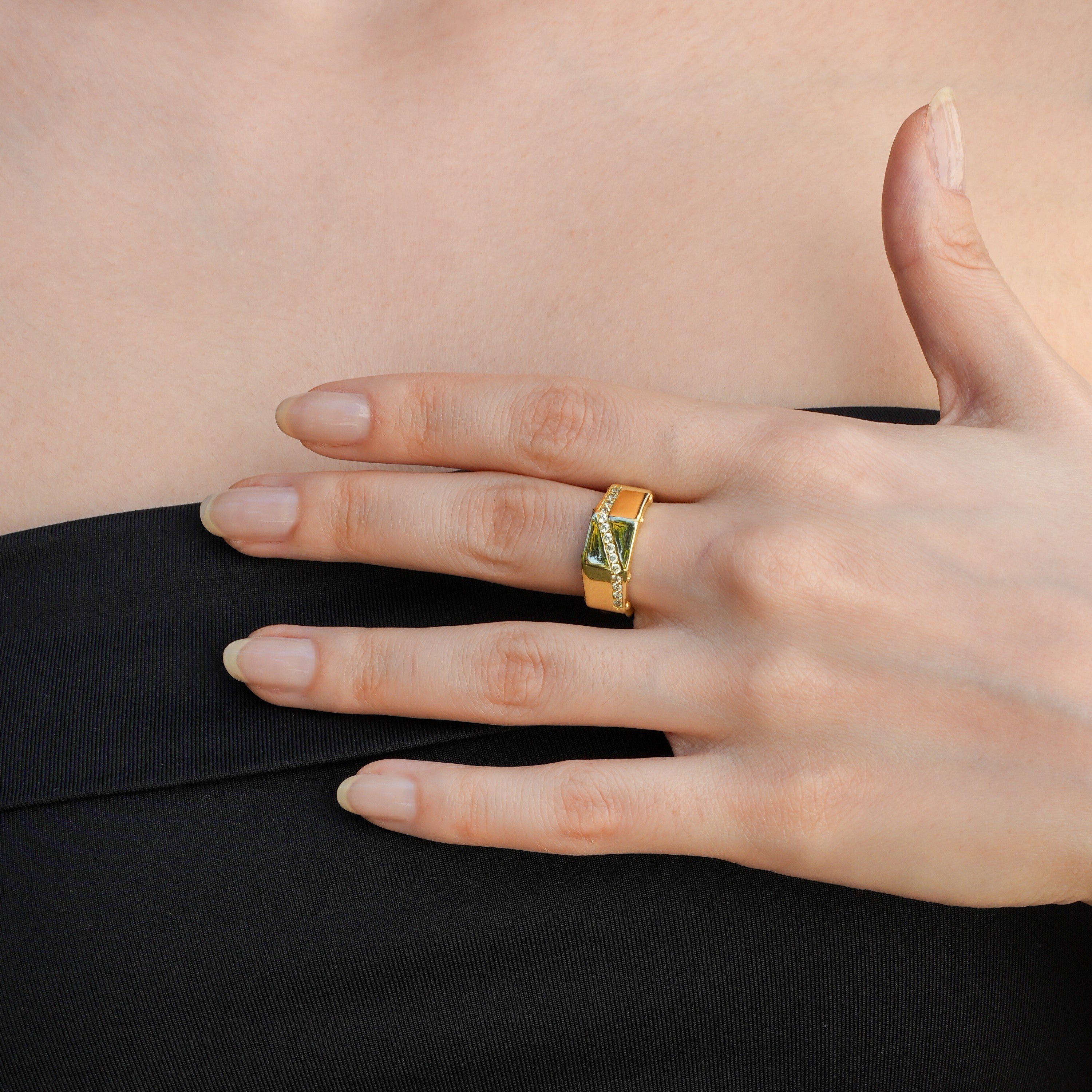 Taşlı Prizma Yüzük - O'an Jewelry