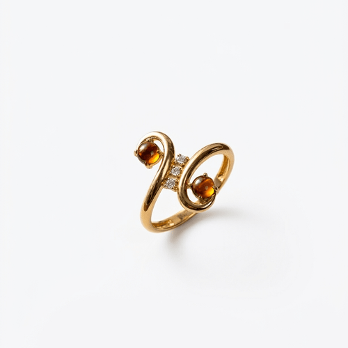 Amber Twist Altın Yüzük - O'an Jewelry