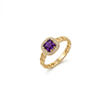 Mor Taş Zincir Yüzük - O'an Jewelry