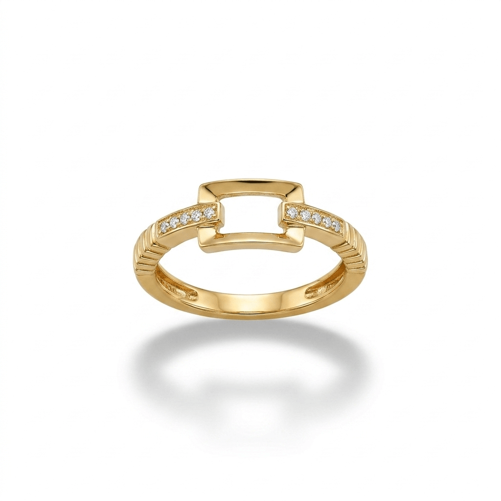 Dikdörtgen Çerçeve Altın Yüzük - O'an Jewelry
