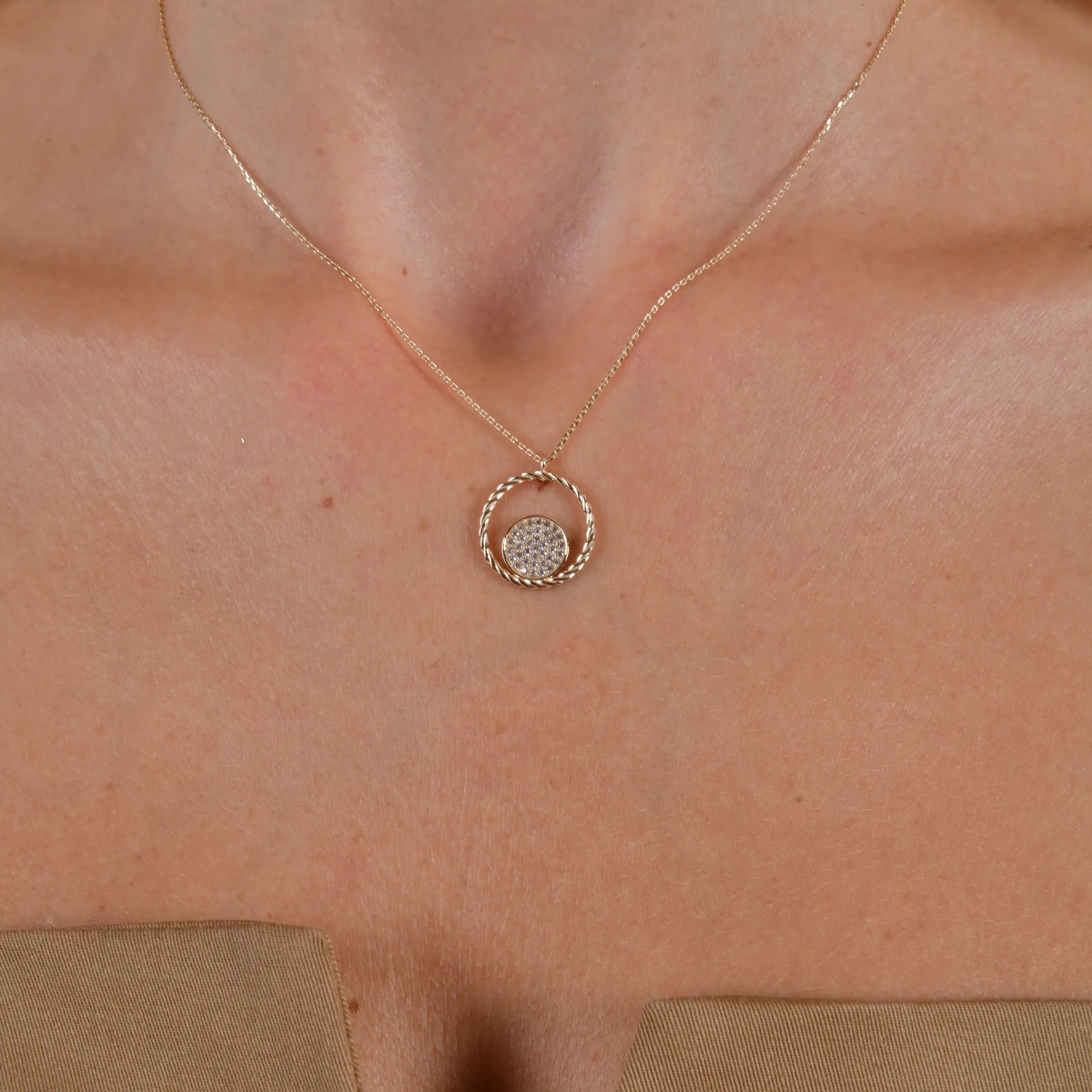 Taşlı Halka Kolye - O'an Jewelry