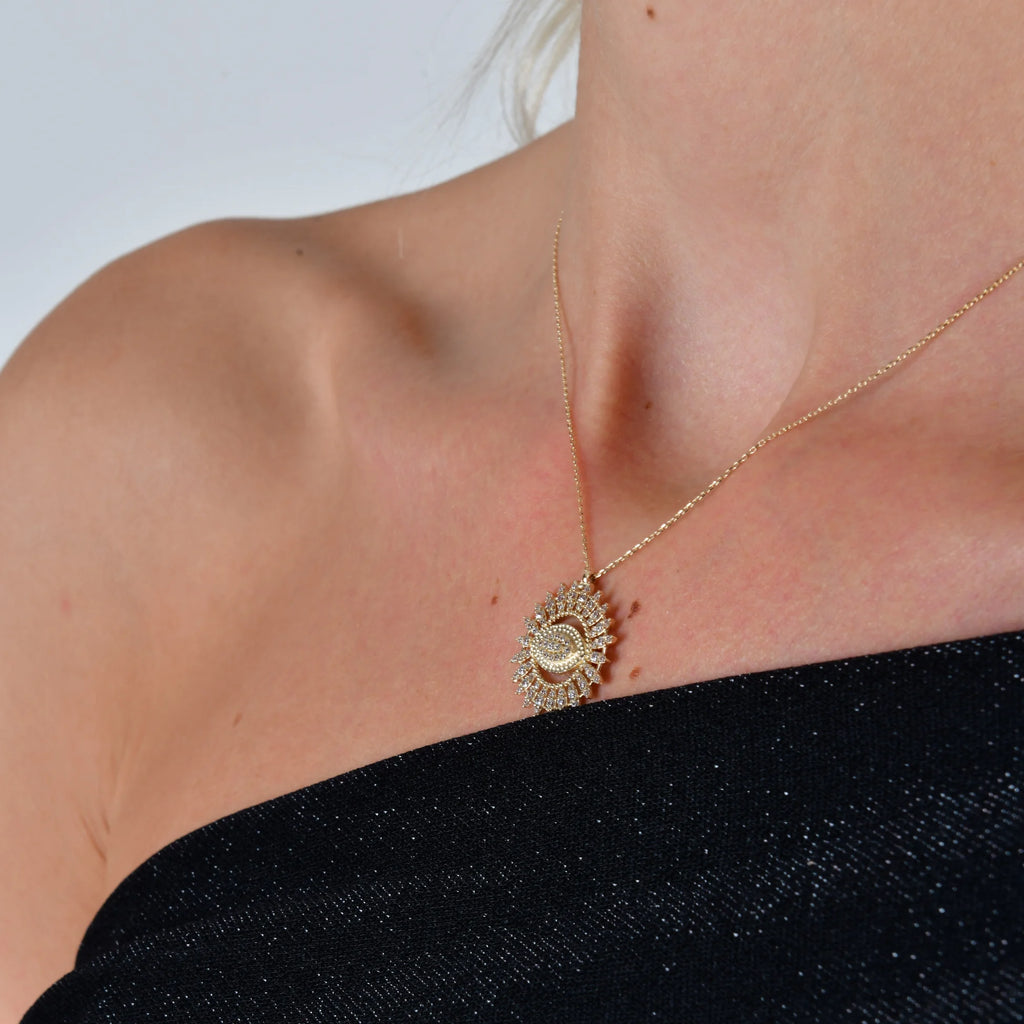 Gözlü Güneş Kolye - O'an Jewelry