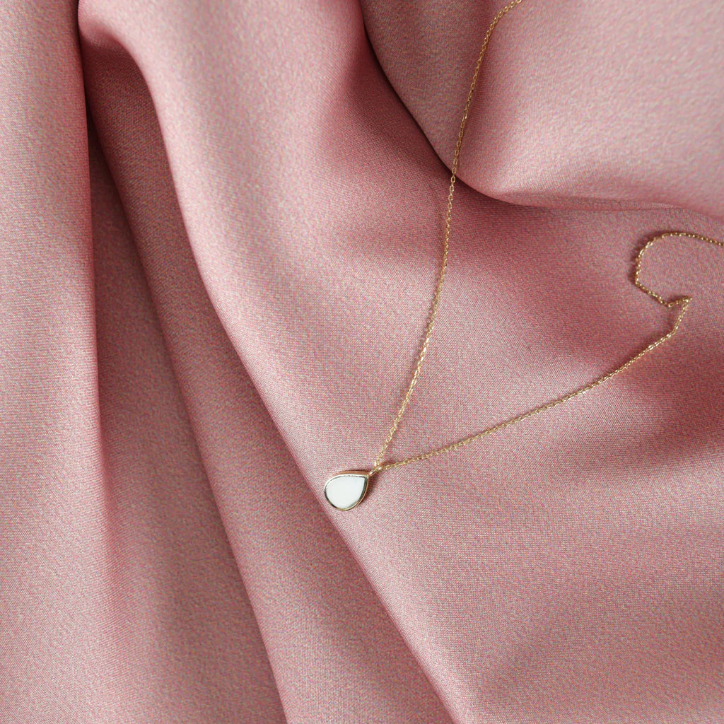 Minimal Mineli Damla Kolye - O'an Jewelry
