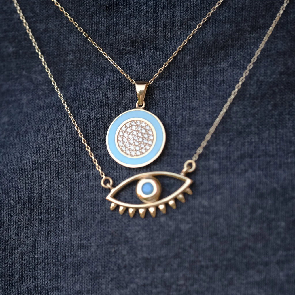 Mavi Boncuklu Göz Kolye - O'an Jewelry
