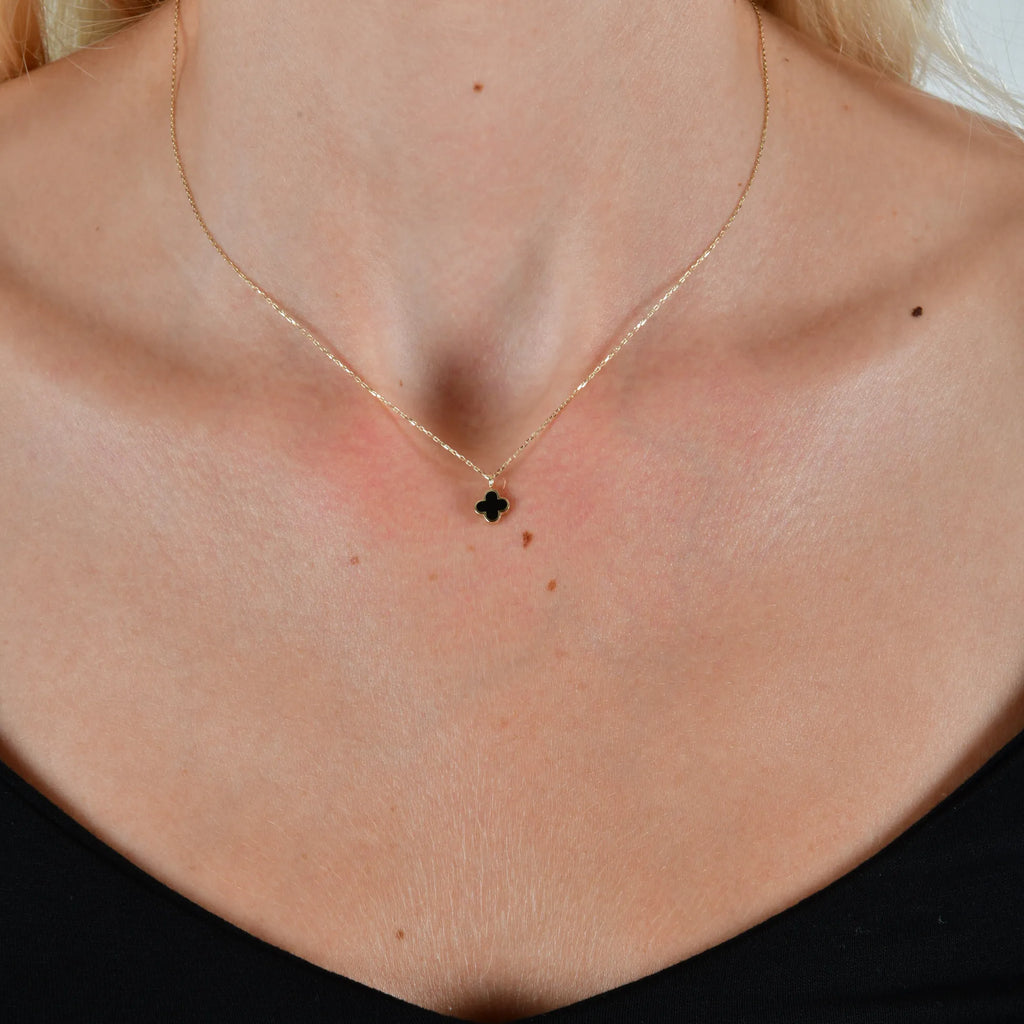 Minimal Mineli Yonca Kolye - O'an Jewelry