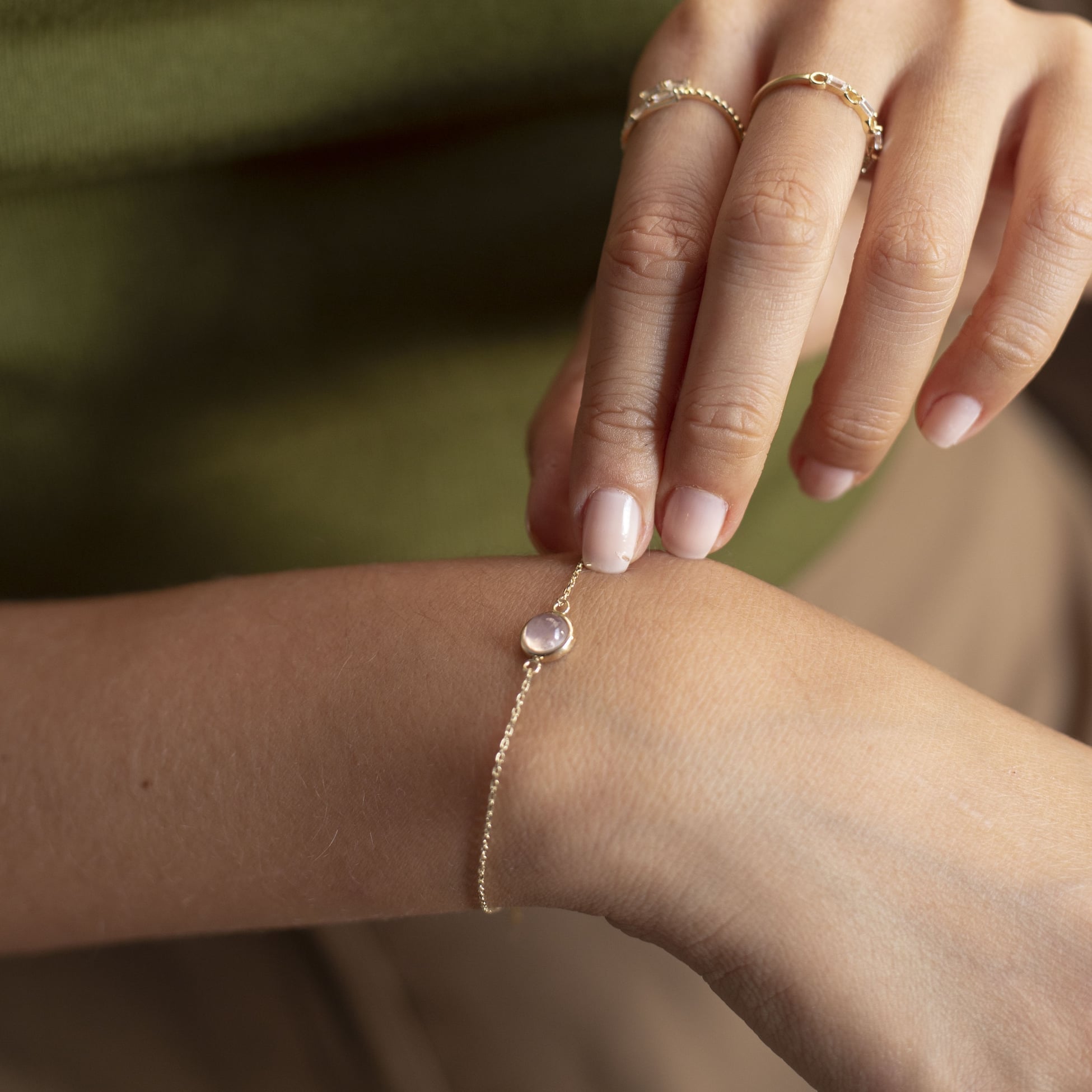 Pembe Ay Taşı Bileklik - O'an Jewelry