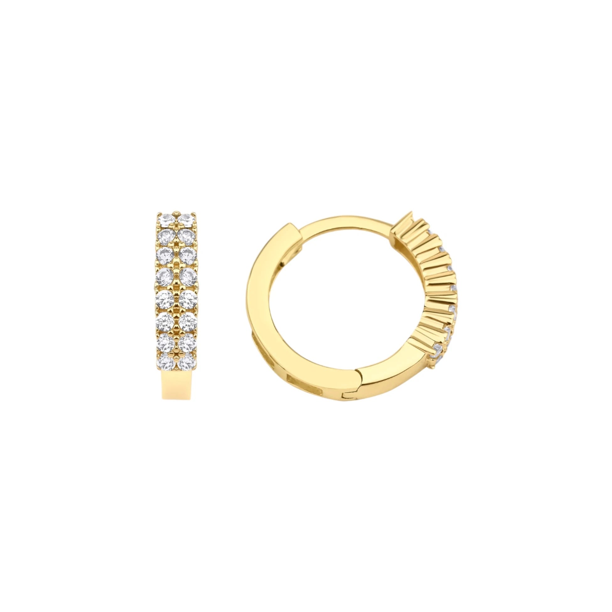 Çift Sıra Taşlı Halka Küpe - O'an Jewelry