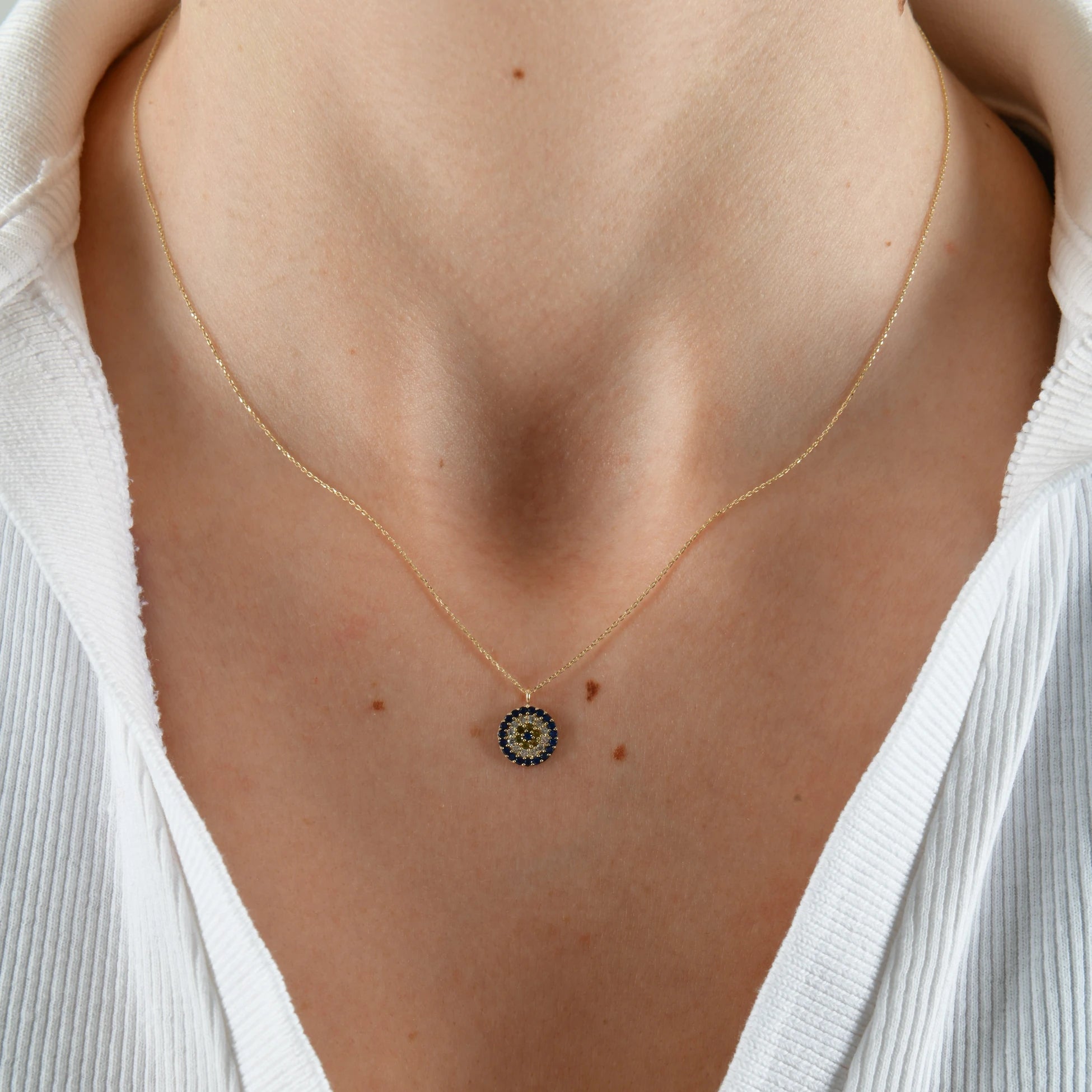 Taşlı Nazar Boncuğu Kolye - O'an Jewelry