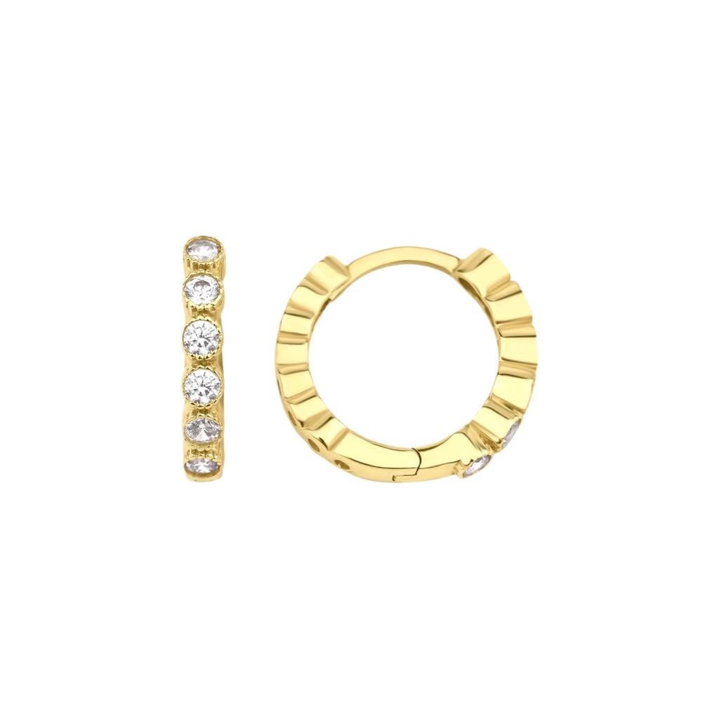 Taşlı Halka Küpe - O'an Jewelry