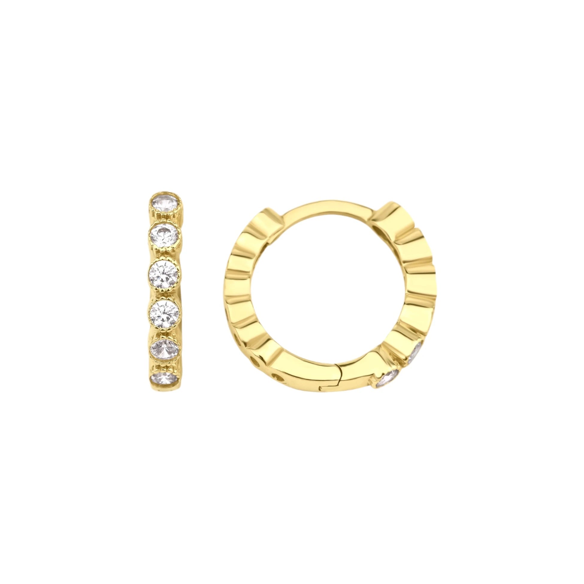 Taşlı Halka Küpe - O'an Jewelry