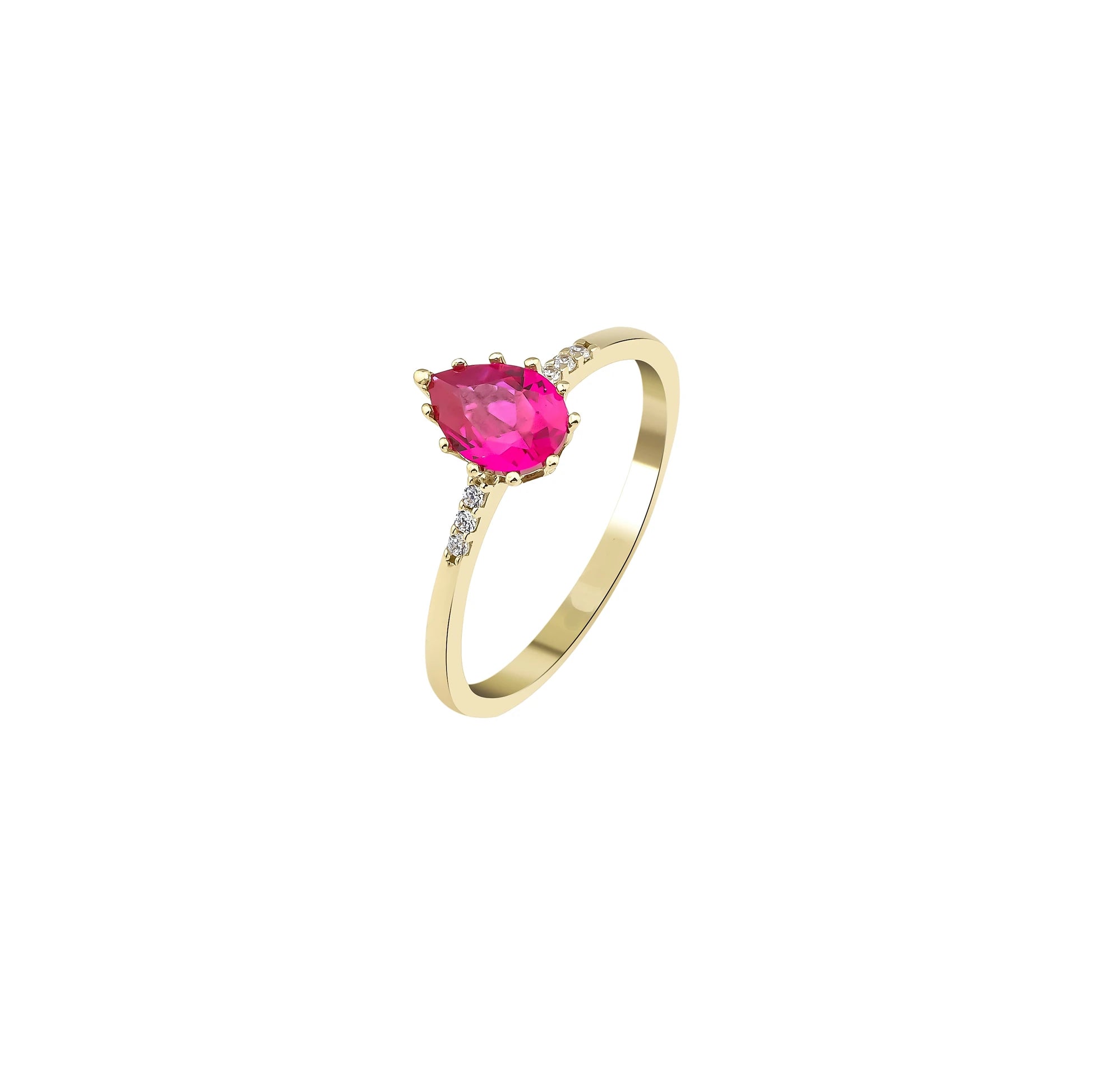 Kırmızı Damla Taşlı Yüzük - O'an Jewelry