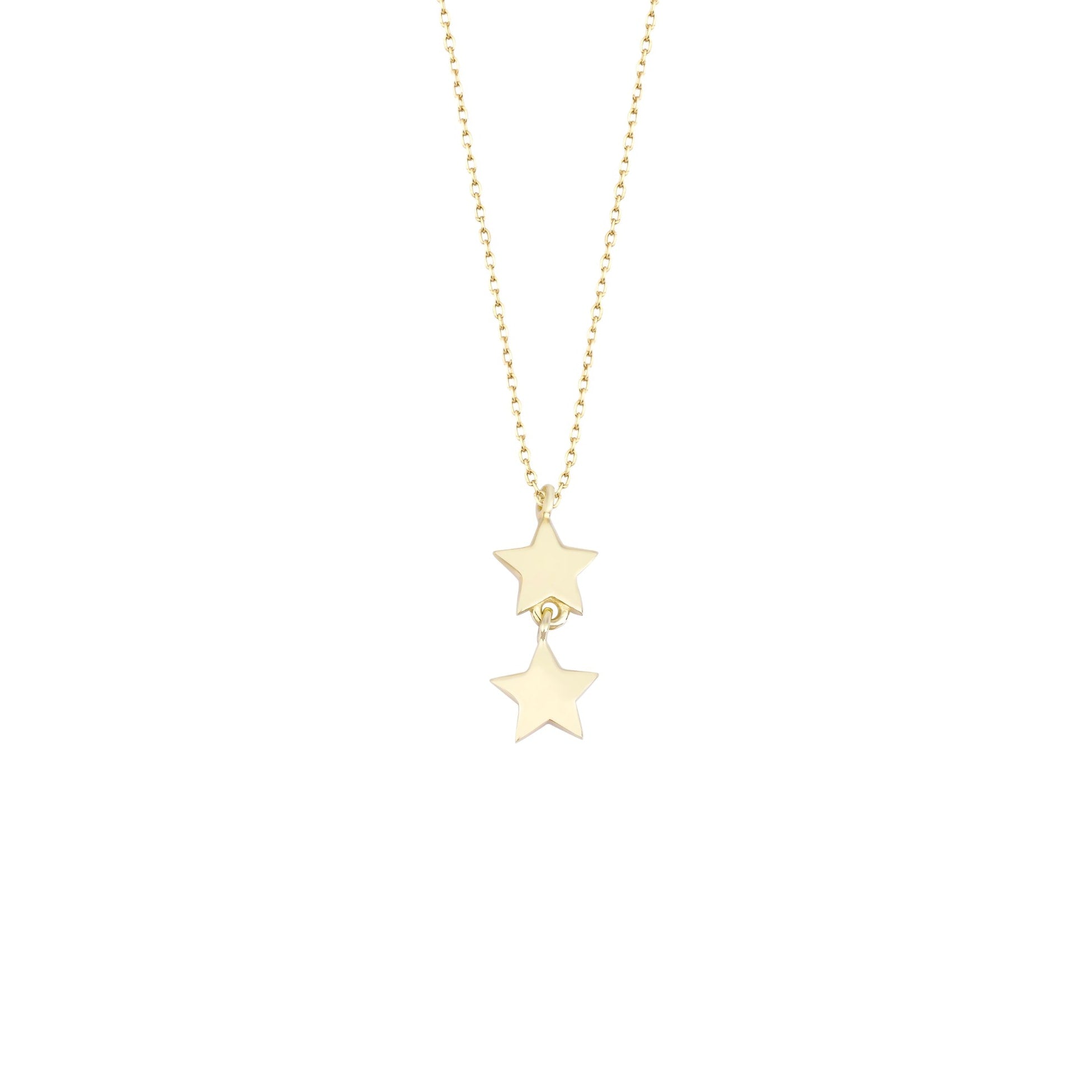 İkili Sallantılı Yıldız Kolye - O'an Jewelry