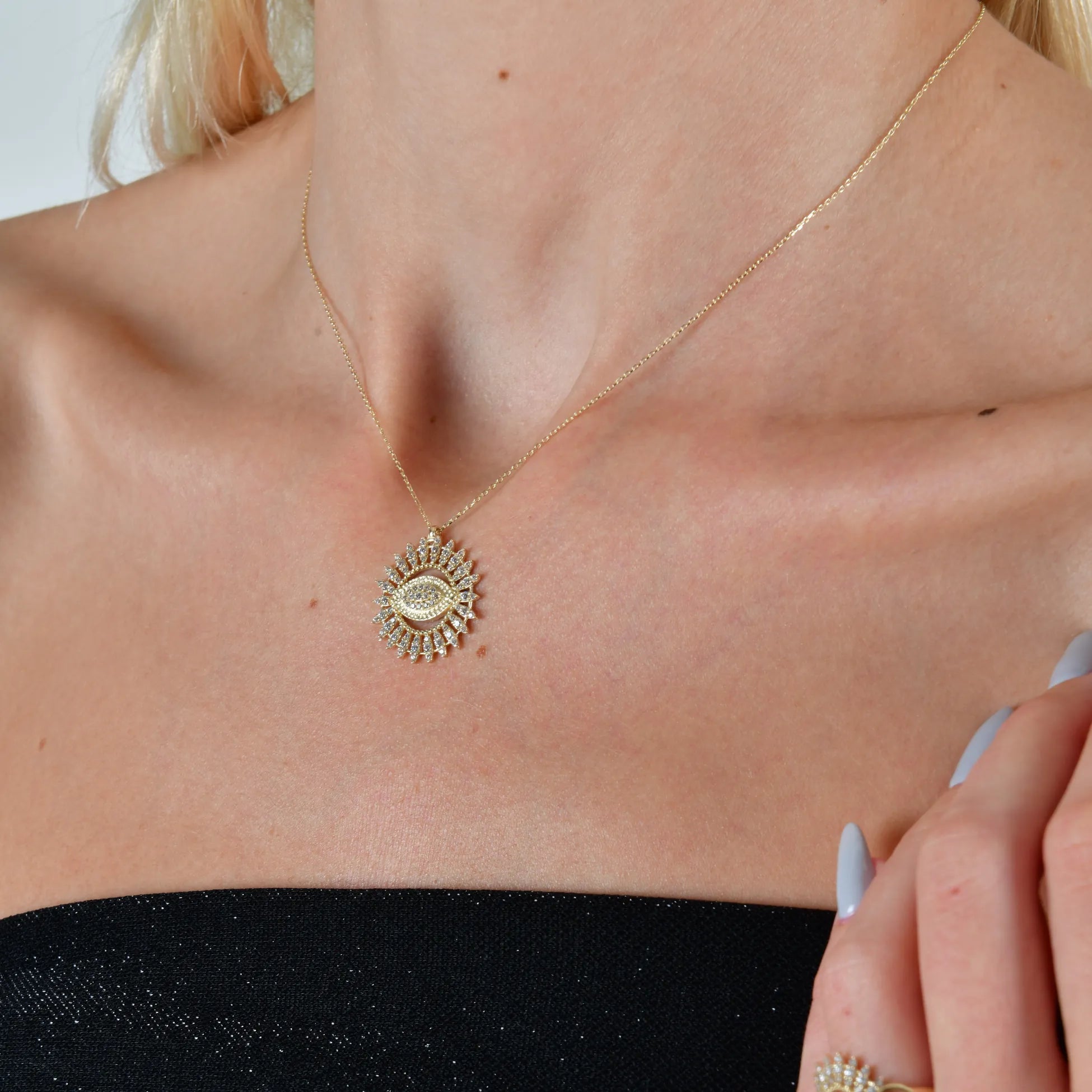 Gözlü Güneş Kolye - O'an Jewelry