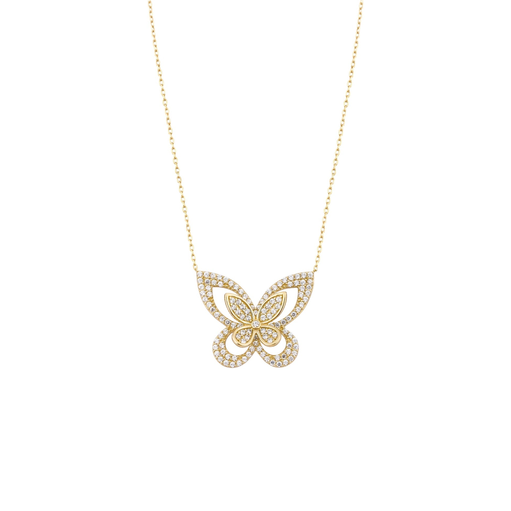Taşlı Kelebek Kolye - O'an Jewelry