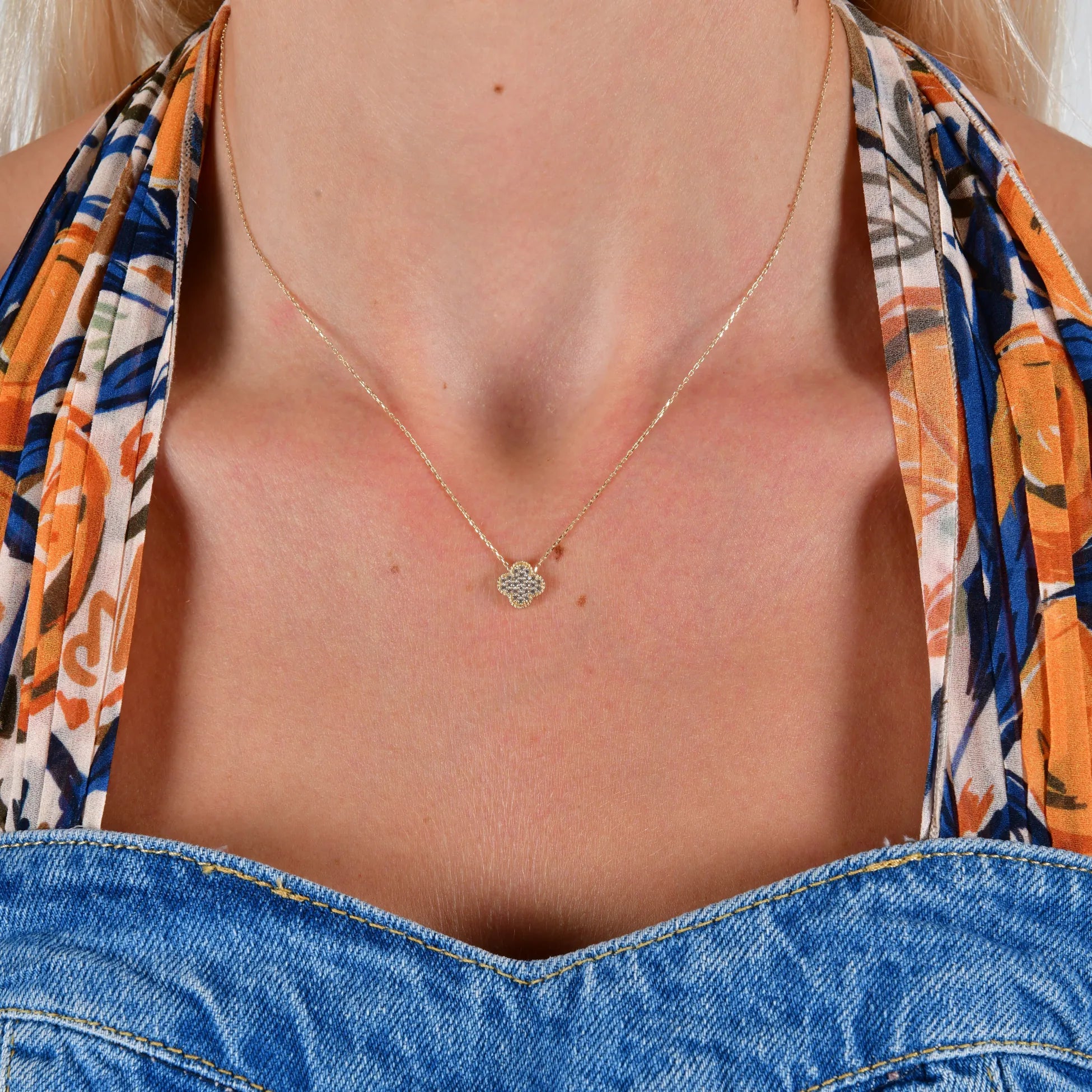 Taşlı Yonca Kolye - O'an Jewelry