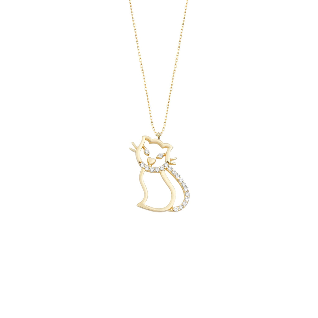 Taşlı Kedi Kolye - O'an Jewelry