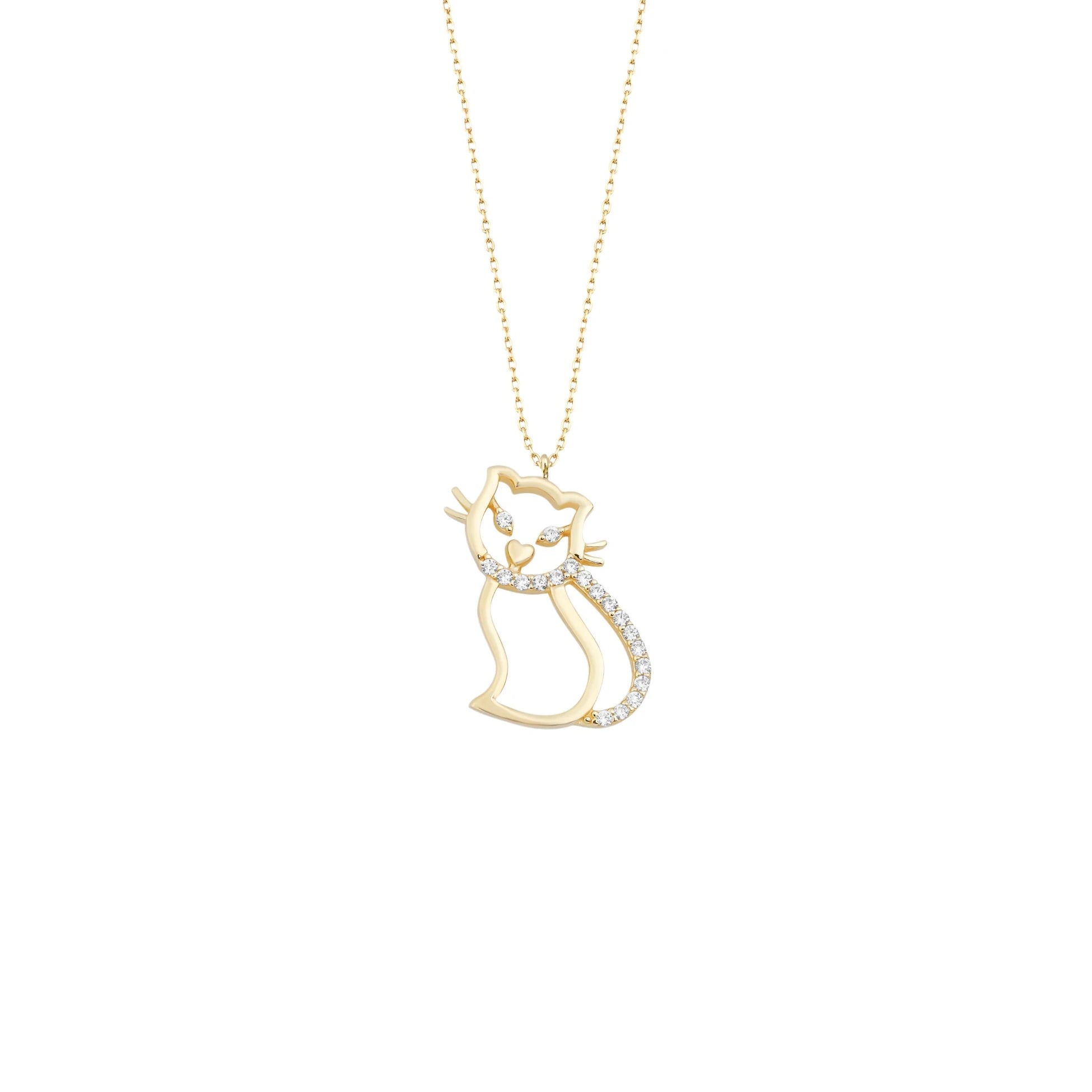 Taşlı Kedi Kolye - O'an Jewelry