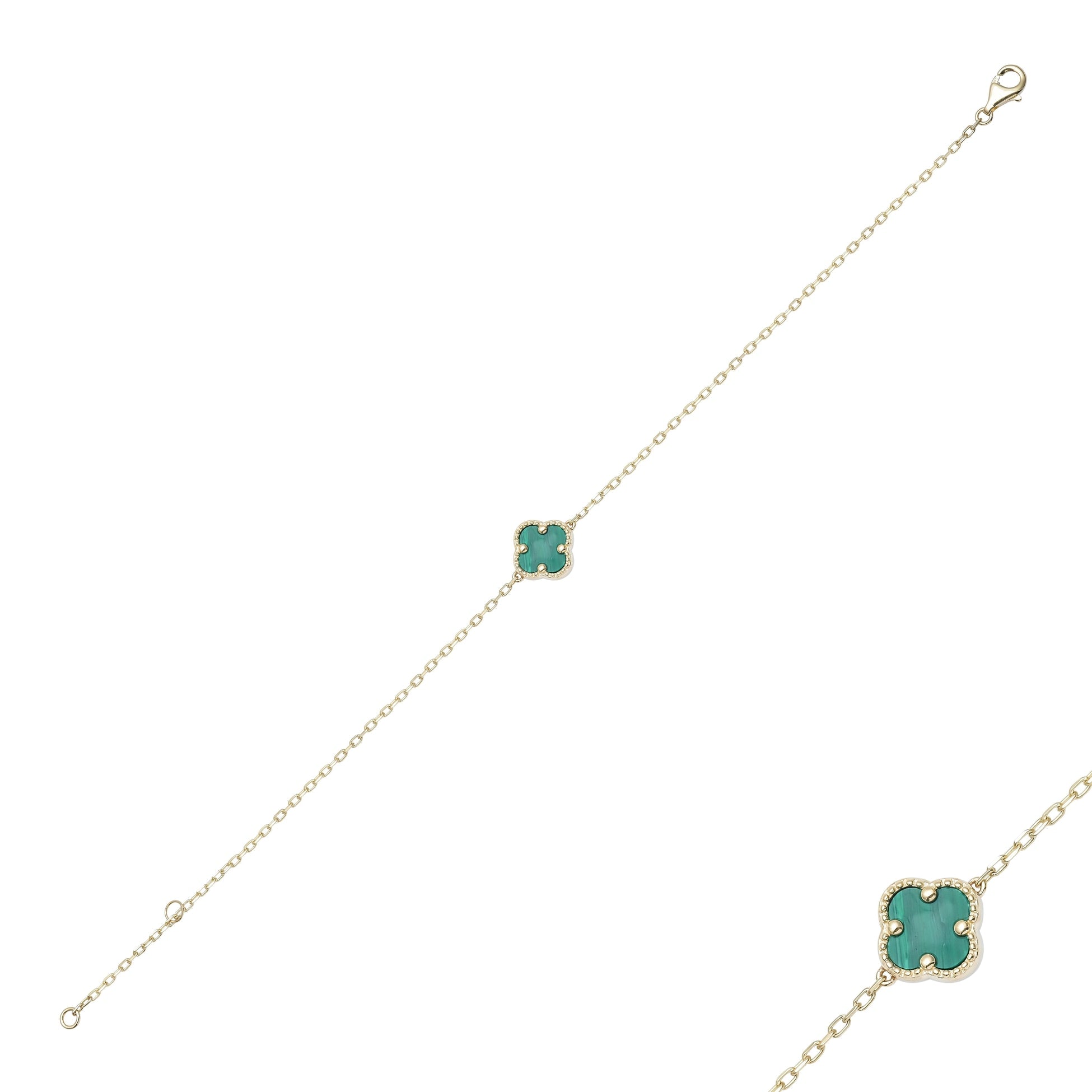 Malahit Taşlı Yonca Bileklik - O'an Jewelry