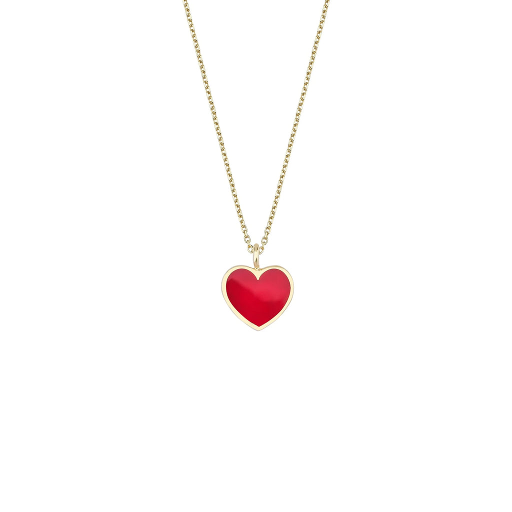 Kırmızı Mineli Kalp Kolye - O'an Jewelry
