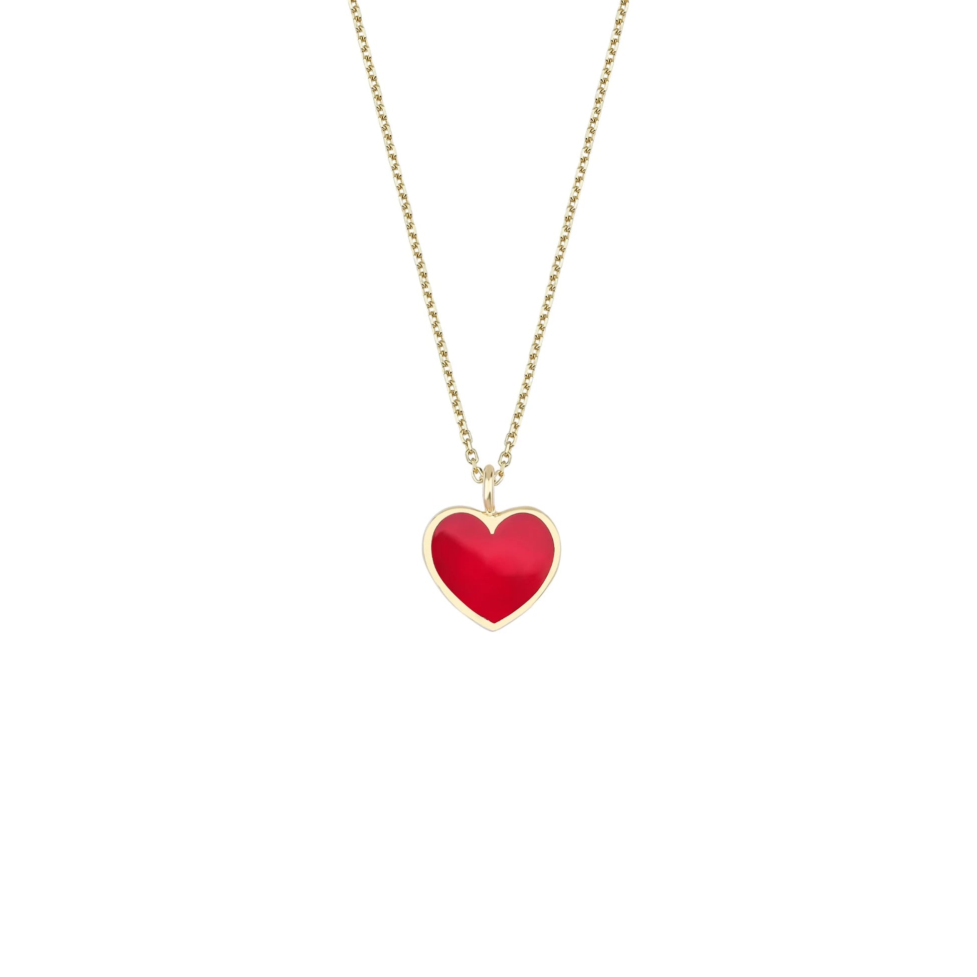 Kırmızı Mineli Kalp Kolye - O'an Jewelry