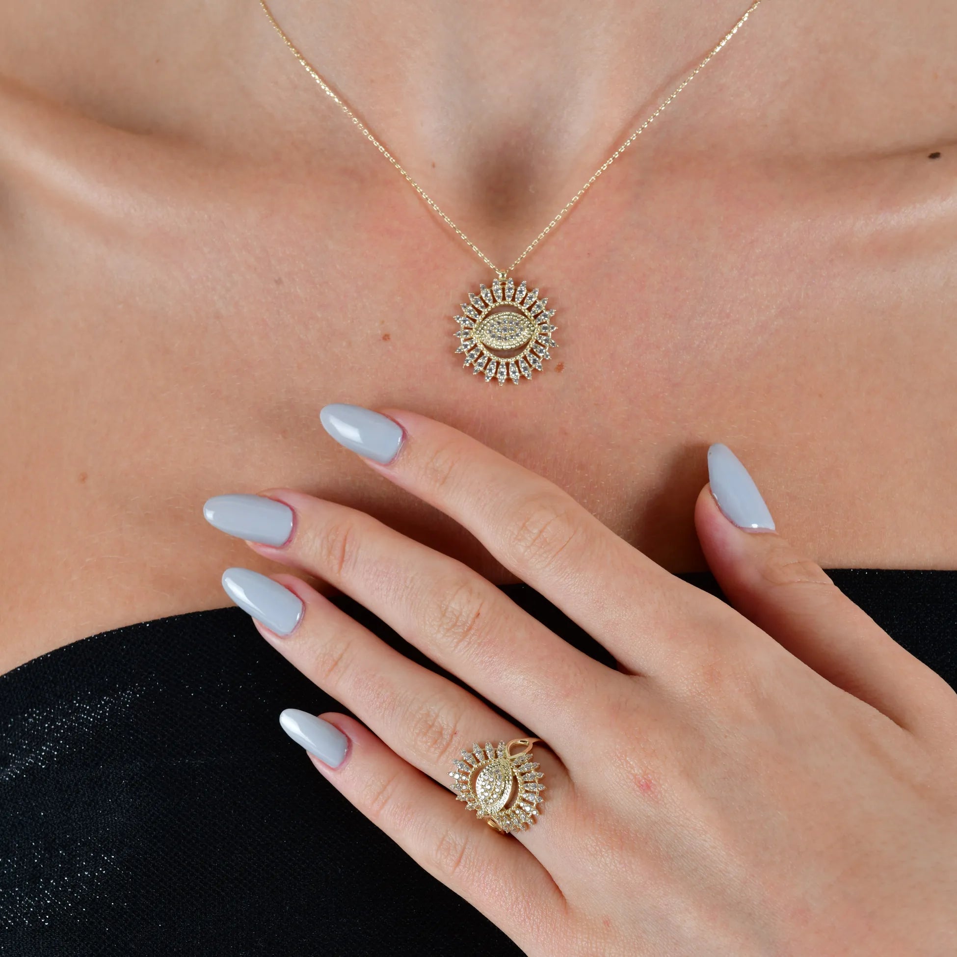 Gözlü Güneş Kolye - O'an Jewelry