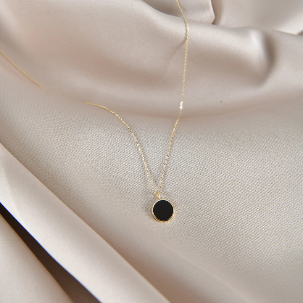 Minimal Mineli Yuvarlak Kolye - O'an Jewelry