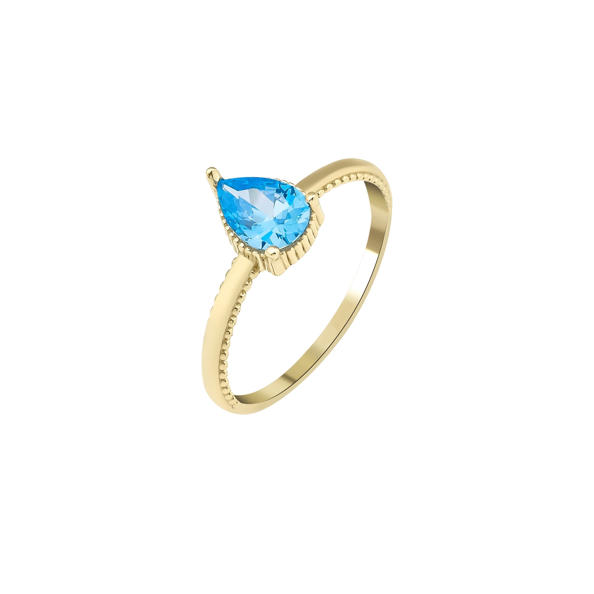 Mavi Damla Taşlı Yüzük - O'an Jewelry