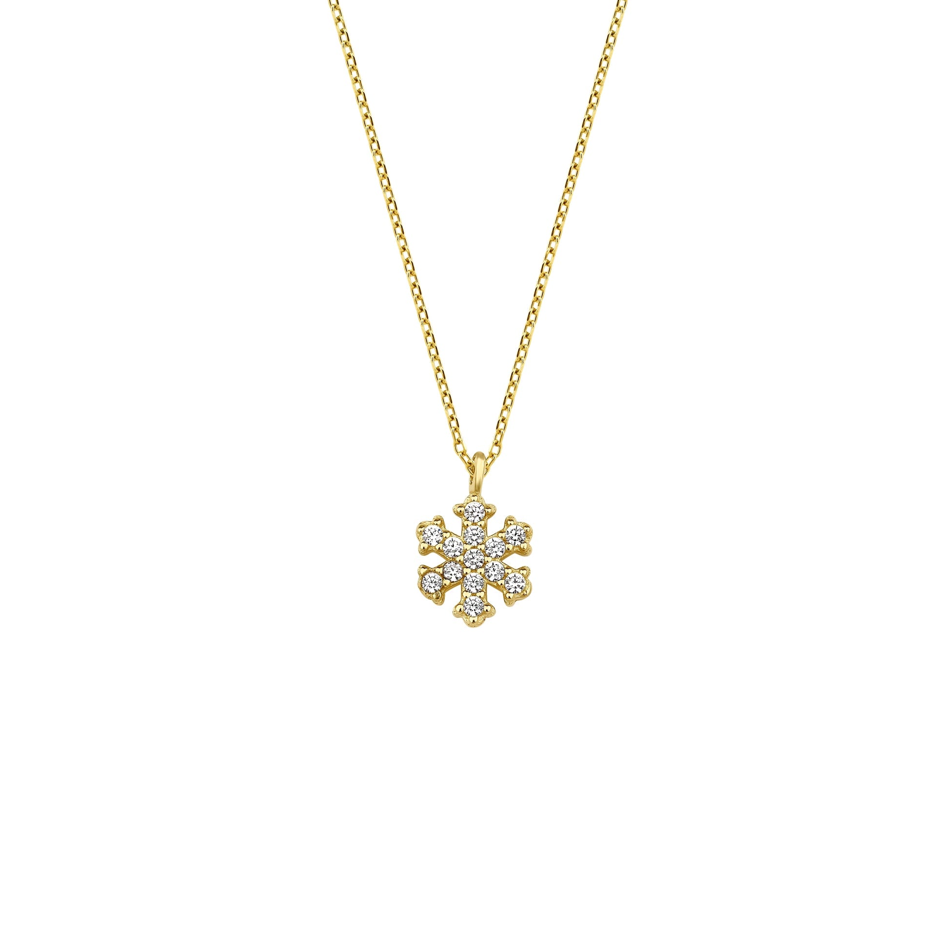 Minimal Taşlı Kar Tanesi Kolye - O'an Jewelry