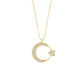 Taşlı Ay Yıldız Kolye - O'an Jewelry