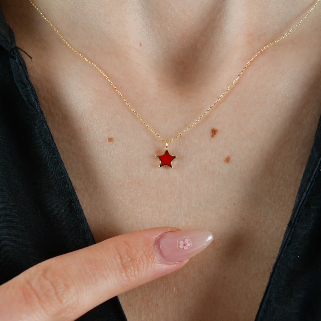 Minimal Mineli Yıldız Kolye - O'an Jewelry