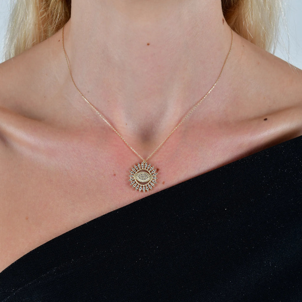 Gözlü Güneş Kolye - O'an Jewelry